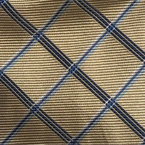 Chaps Yellow and Blues Plaid Silk Tie - Picture 13 of 15